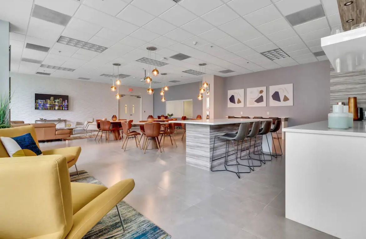 Resident lounge and co-working space